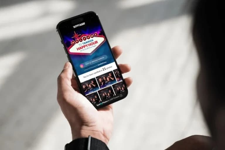 Branded headshot booth setup