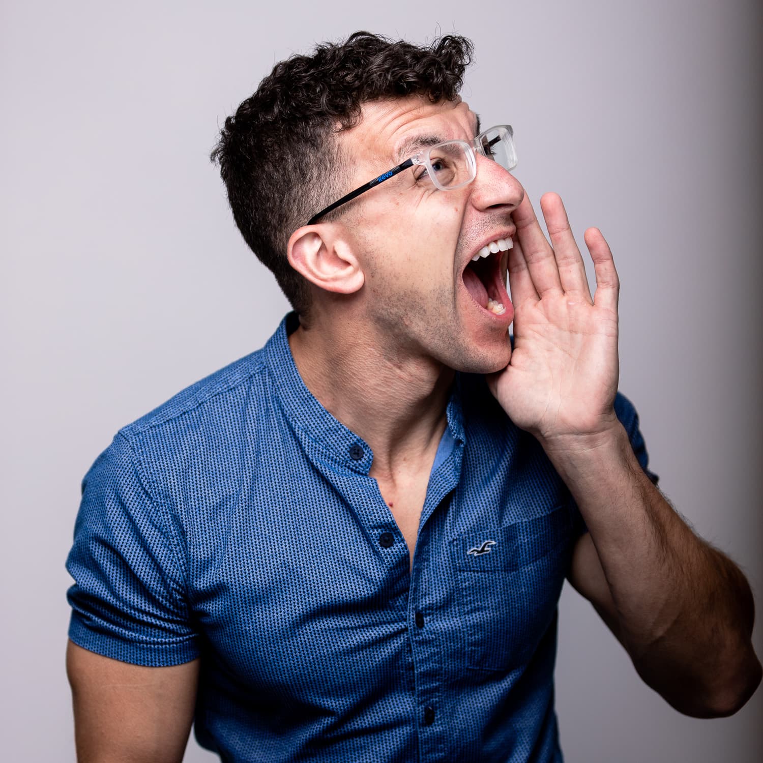 Chad Isaiah goofing around at the studio