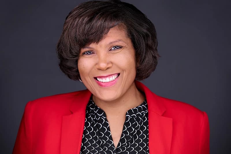 Headshots for women - creative industry style with bold color