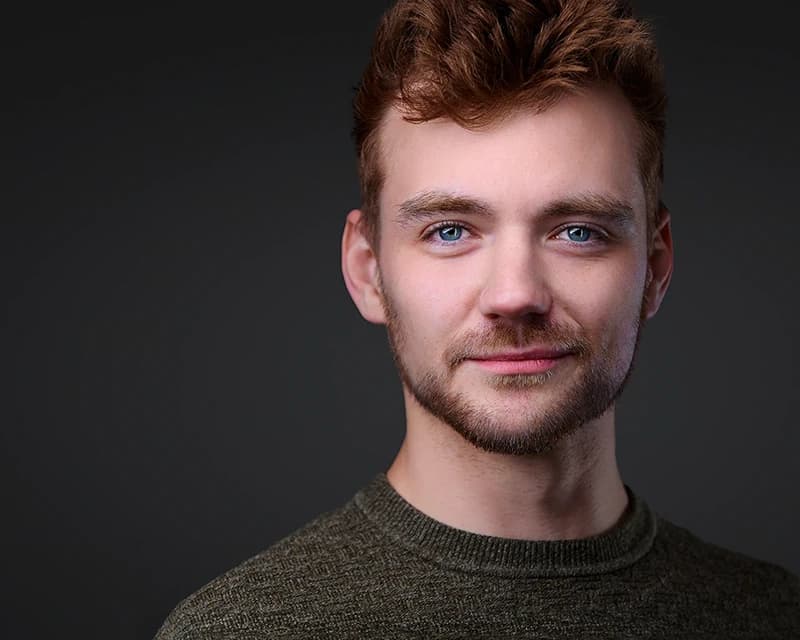 Headshot for men with a classic professional shirt