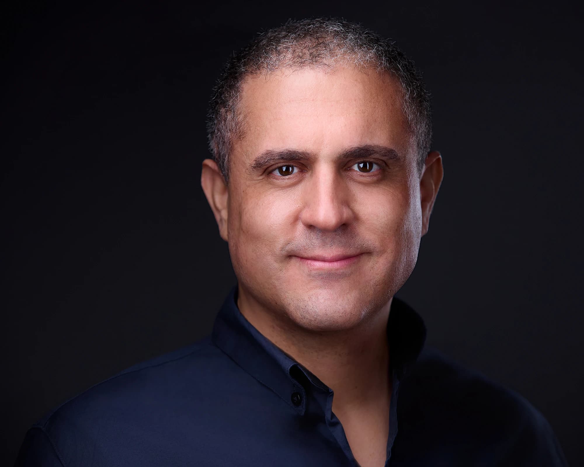 Men's business headshot with clean-shaven look