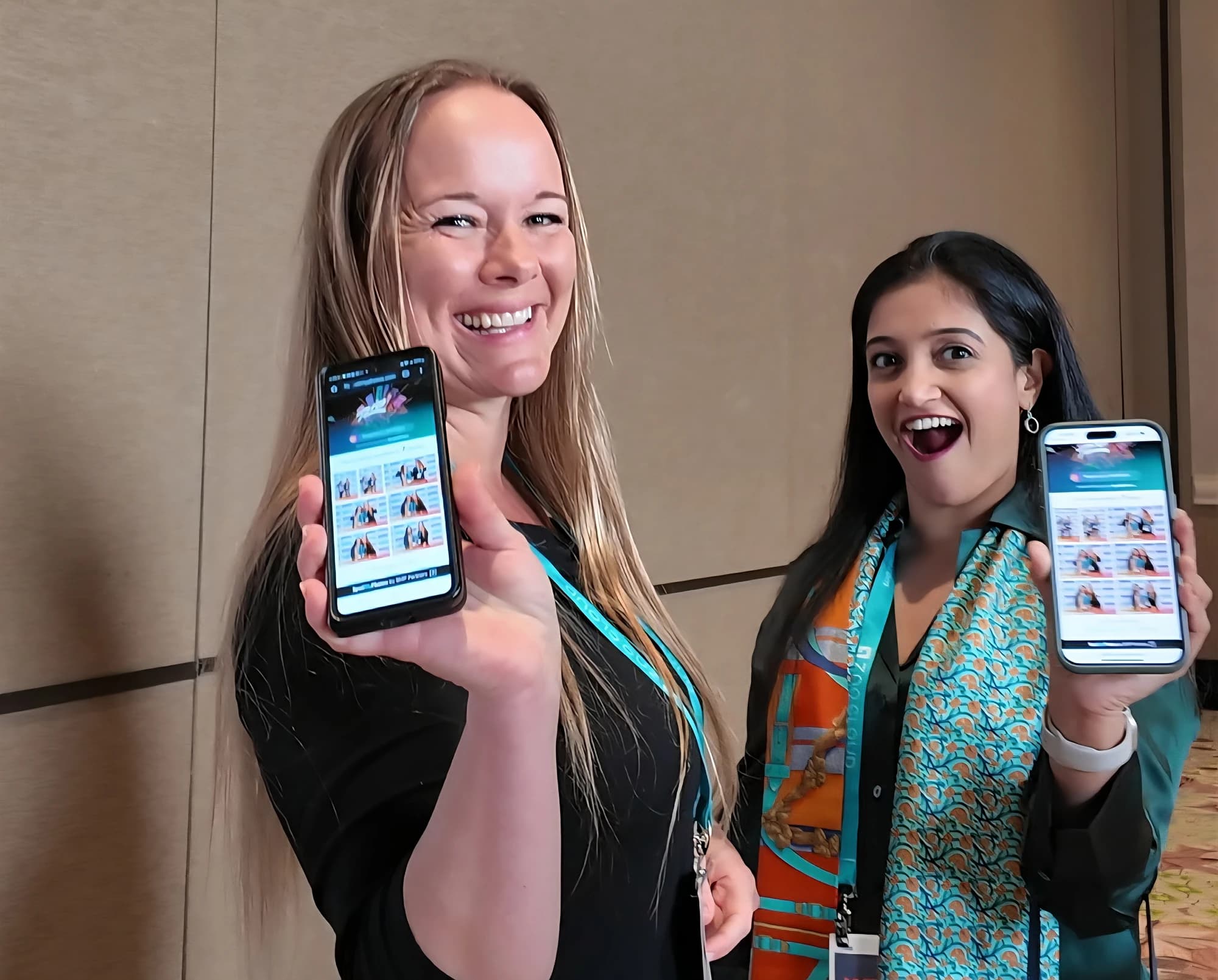 SpotMyPhotos mobile app showing instant photo delivery and sharing options for event attendees